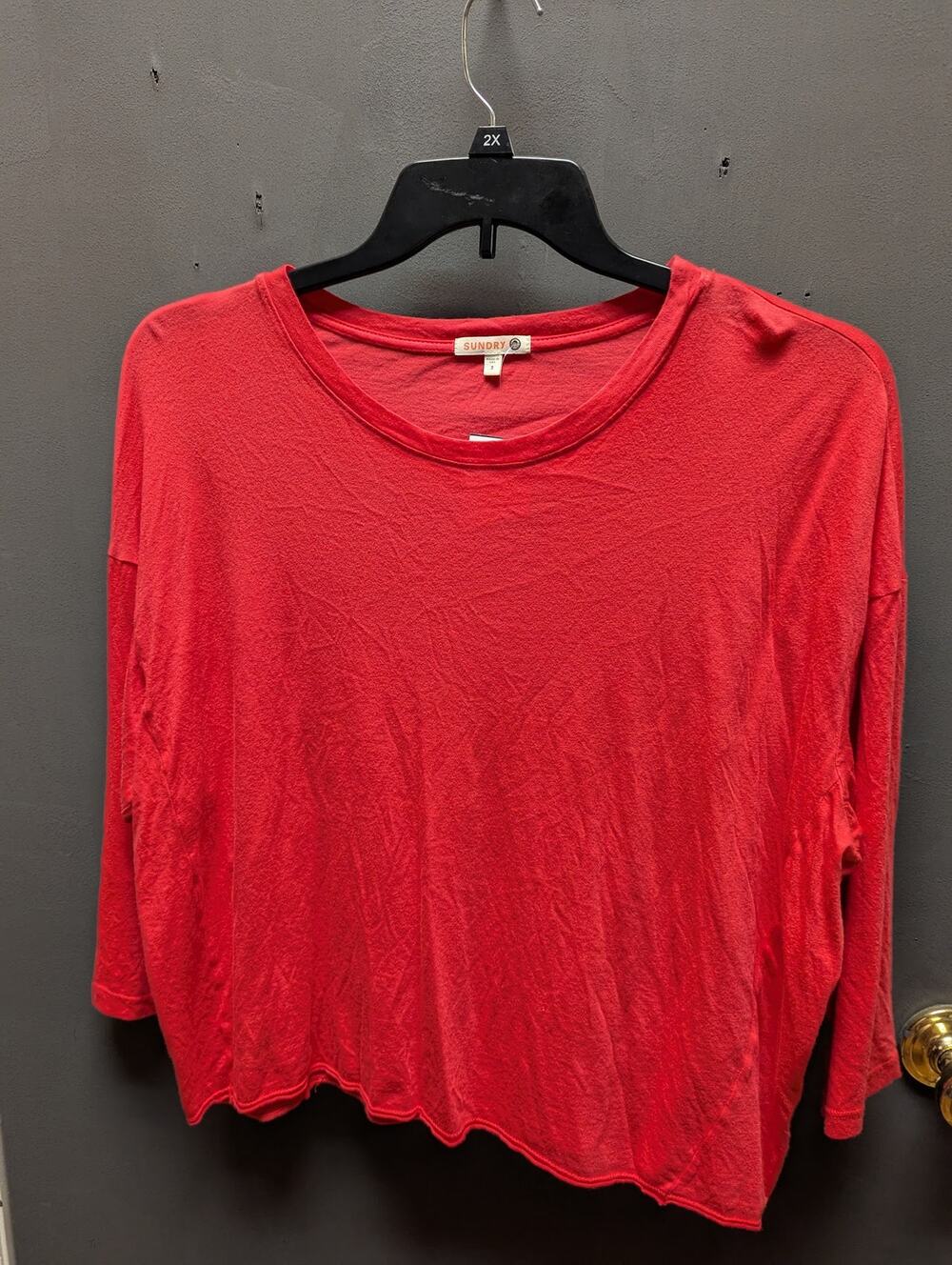 Sundry casual Tee Shirt T-shirt Red long sleeve Size Large (3) oversized NEW